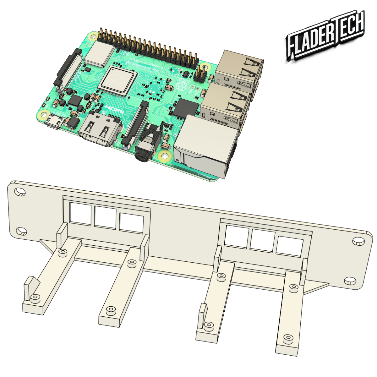 Halterung für Raspberry Pi im 10″-Netzwerkschrank/Serverrack